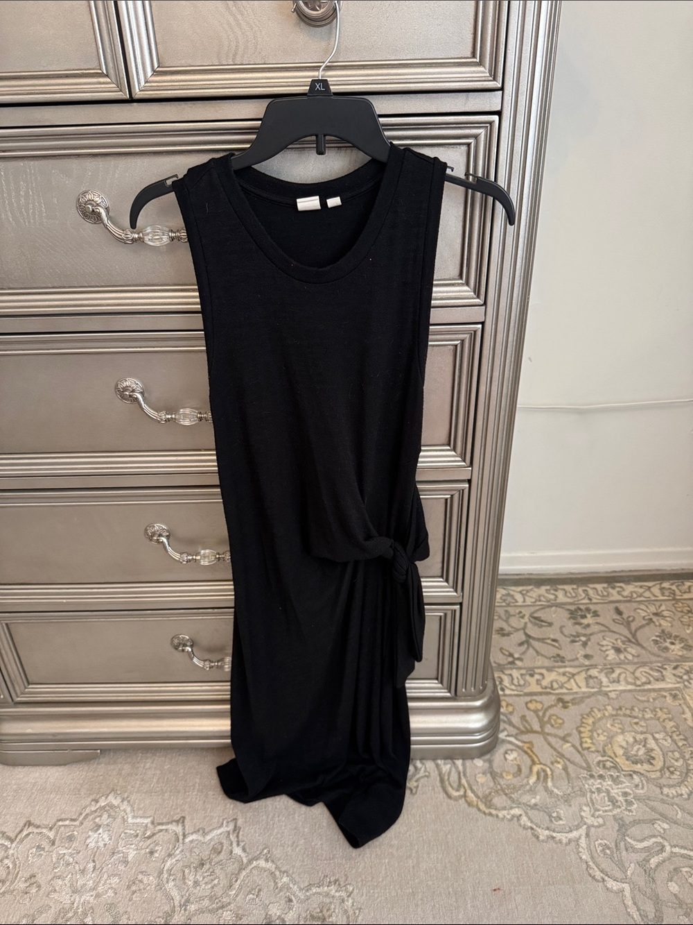 GAP Black Sleeveless Maxi Dress with Side Knot